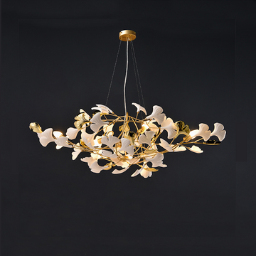 Modern Ceramic Ginkgo Chandelier - Ineffable Lighting