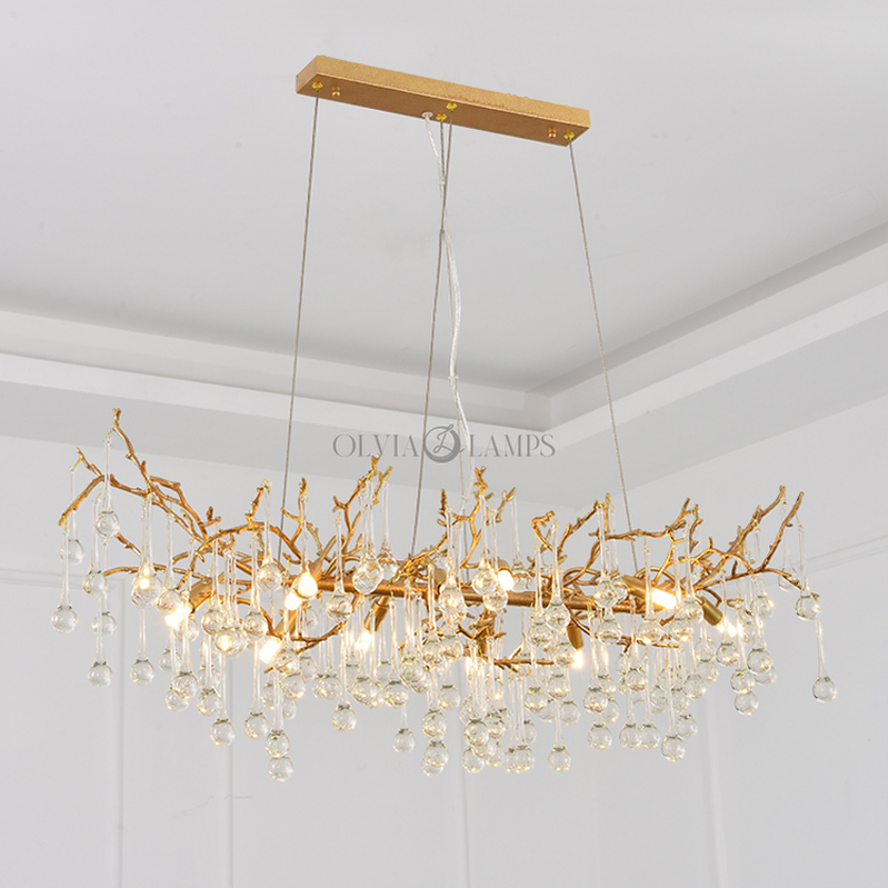 Avis Clear Crystal Branch Chandelier - Ineffable Lighting