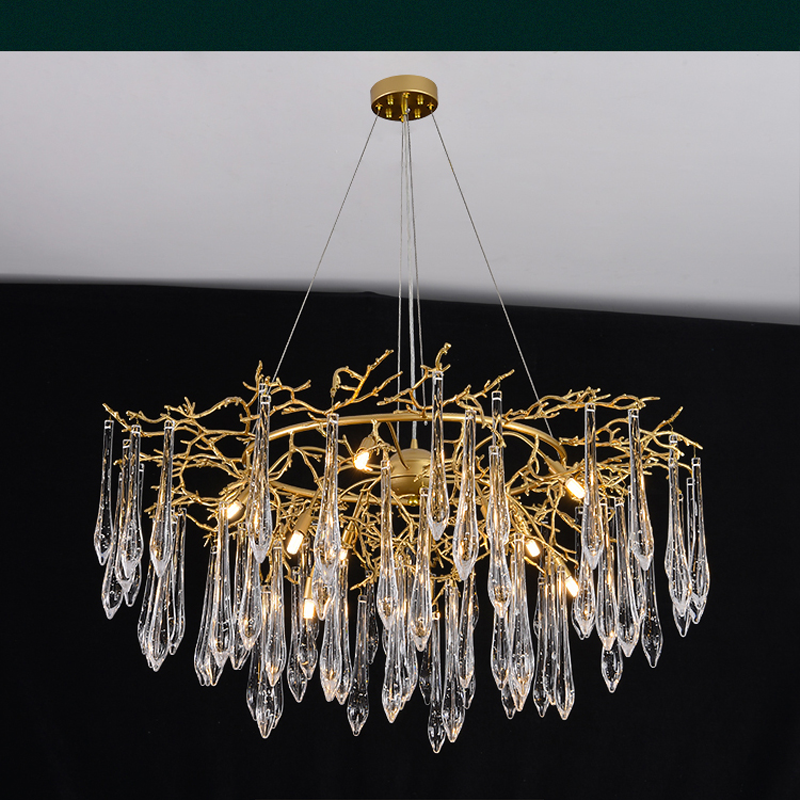 Agnes Round Branch Crystal Chandelier - Ineffable Lighting