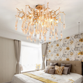 Agnes Brass Branch Crystal Ceiling Light - Ineffable Lighting