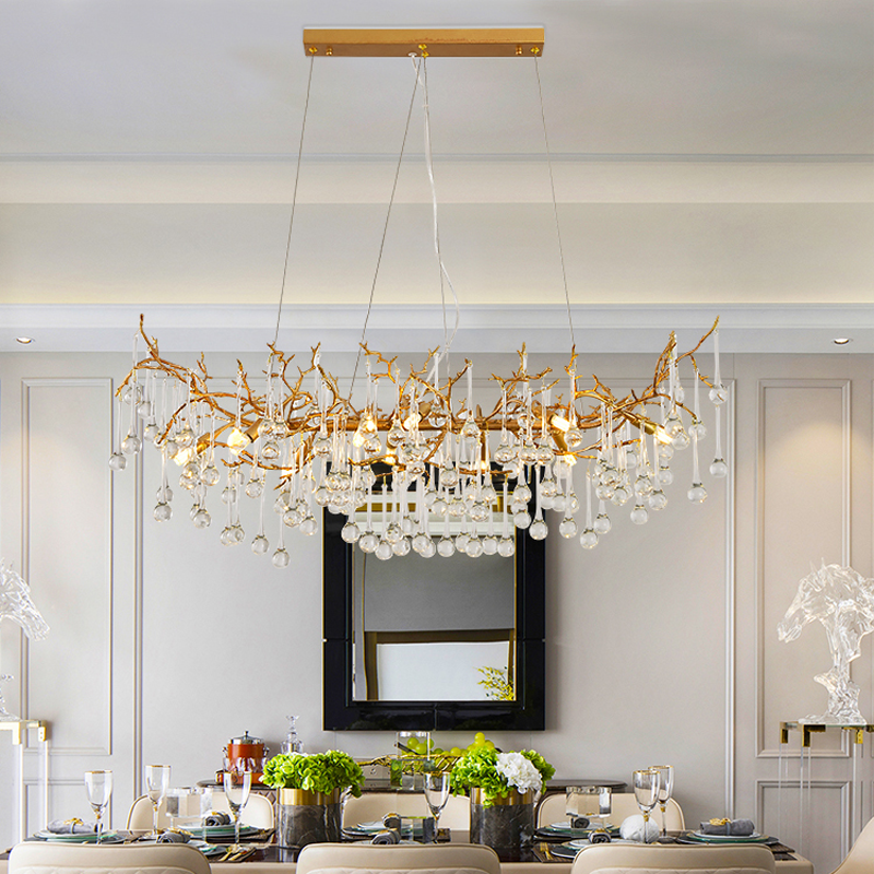 Avis Clear Crystal Branch Chandelier - Ineffable Lighting