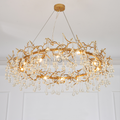 Avis Clear Crystal Ring Branch Chandelier - Ineffable Lighting