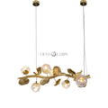 This Organic Glass Bubble Brass Branch Chandelier is artfully designed, it combines with the organic tree branch design, decorated with the metal leaves, creates a fruitfully ideas. it is a new interpretation for the new modern style.