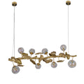 This Organic Glass Bubble Brass Branch Chandelier is artfully designed, it combines with the organic tree branch design, decorated with the metal leaves, creates a fruitfully ideas. it is a new interpretation for the new modern style.