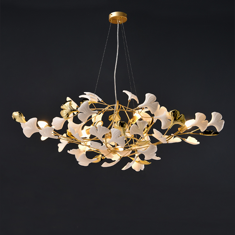 Modern Ceramic Ginkgo Chandelier - Ineffable Lighting