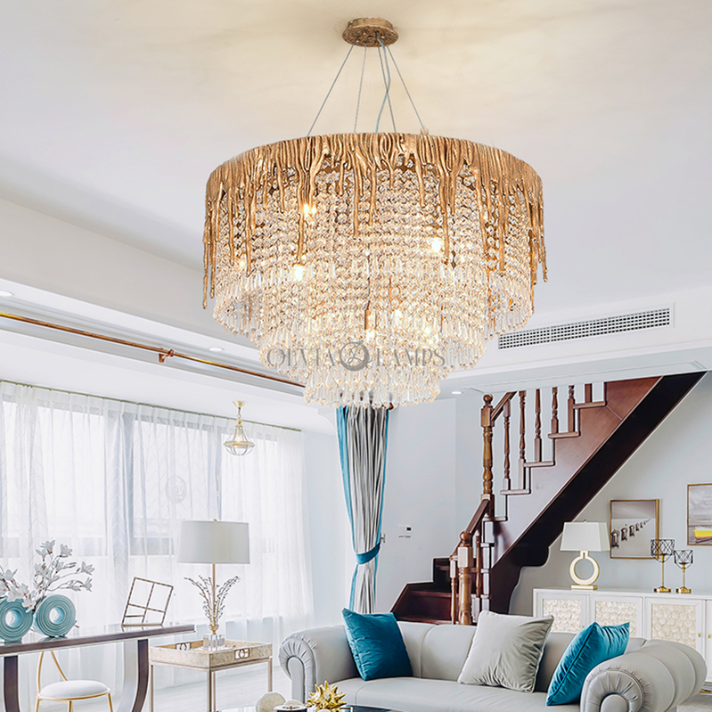 Round Multiple Tier Crystal Chandelier - Ineffable Lighting