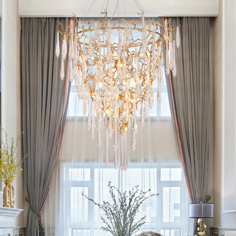 Cecily Crystal Branch Chandelier H 53.15" - Ineffable Lighting