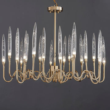 8141R Brass Glass  chandelier