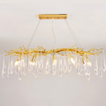 Agnes Aluminum Branch Crystal Chandelier For Dining Room - Ineffable Lighting