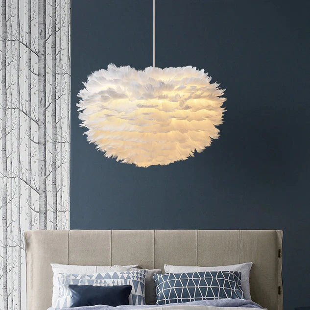 Olivialamps Larry White Feather Chandeliers
