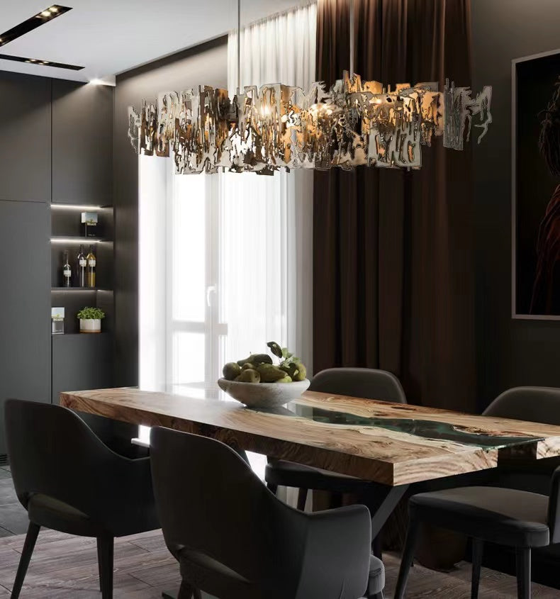 Olivialamps Extra Large Post-modern Art Irregular Iron Pendant Chandelier for Living/Dining Room