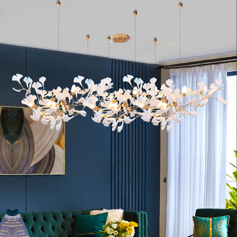 Modern Ceramic Ginkgo Chandelier - Ineffable Lighting