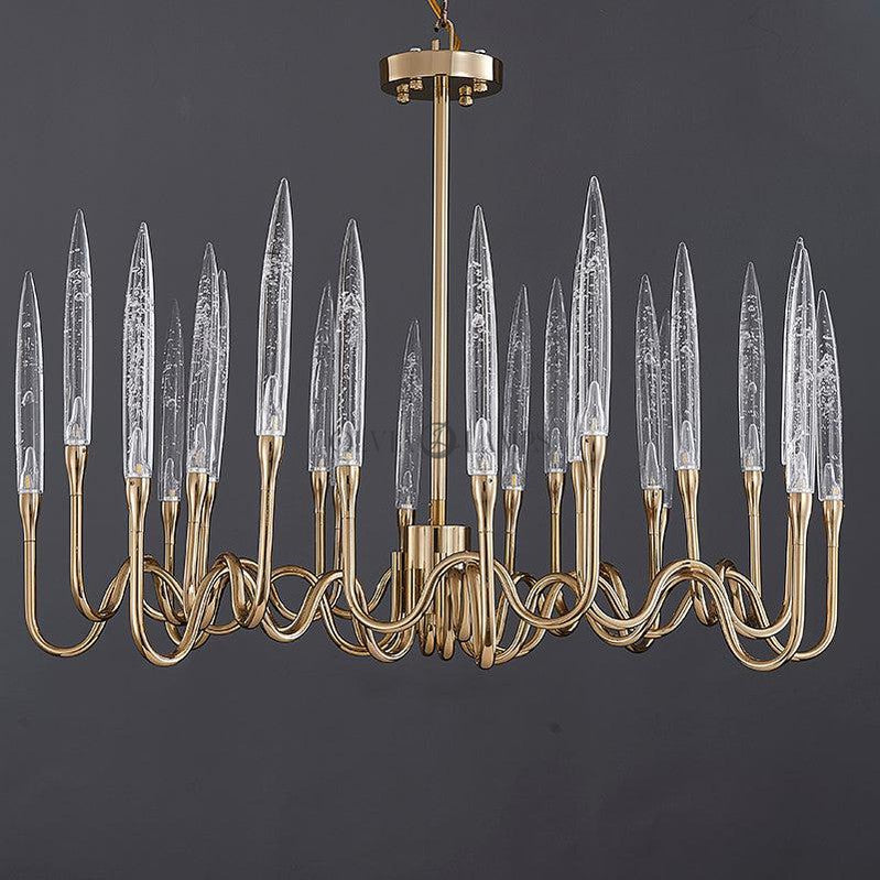 8141R Brass Glass  chandelier