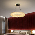 Derek Modern Crystal Cluster Halo Chandelier - Ineffable Lighting