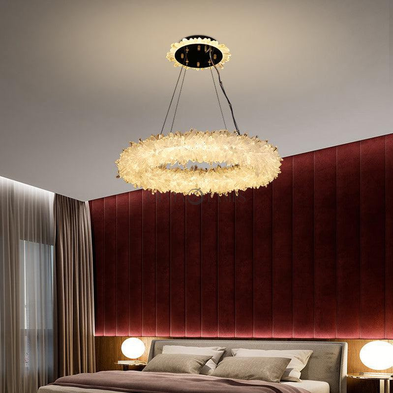 Derek Modern Crystal Cluster Halo Chandelier - Ineffable Lighting