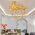 Della Modern Gold Leaf Living Room Chandelier - Ineffable Lighting