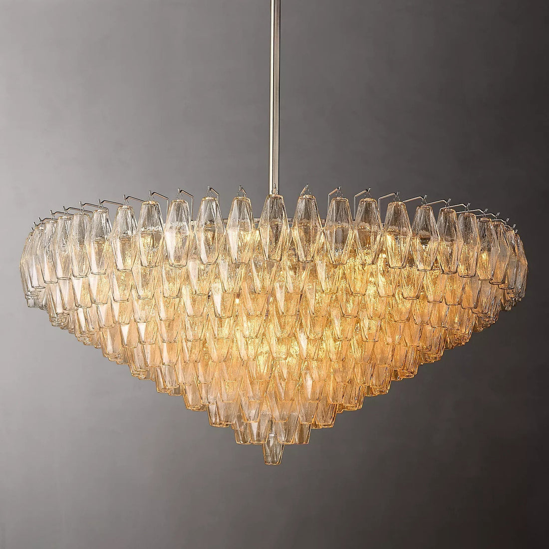 Chiaravalle Glass Tiered Round Chandelier 47"