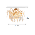 Agnes Brass Branch Crystal Ceiling Light - Ineffable Lighting