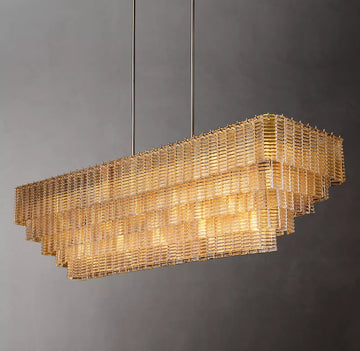 Sirena Somke Rectangular Chandelier 77"