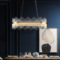 Skylar Oval Glass Chandelier For Dining Room - Ineffable Lighting