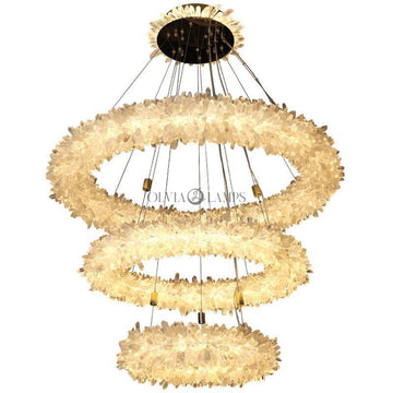 Derek Modern Crystal Cluster Halo Chandelier - Ineffable Lighting