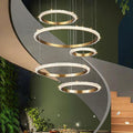 Staircase Modern Crystal Ring Chandelier - Ineffable Lighting