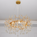 Avis Clear Crystal Ring Branch Chandelier - Ineffable Lighting