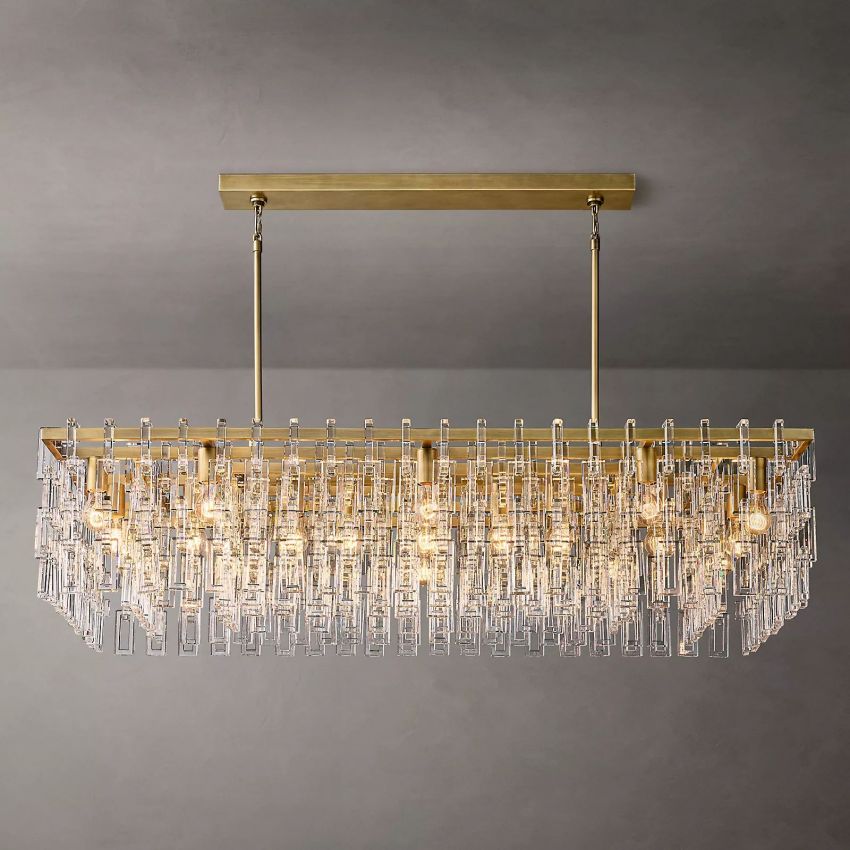 Marigan K9 Crystal Rectangular Chandelier 60"