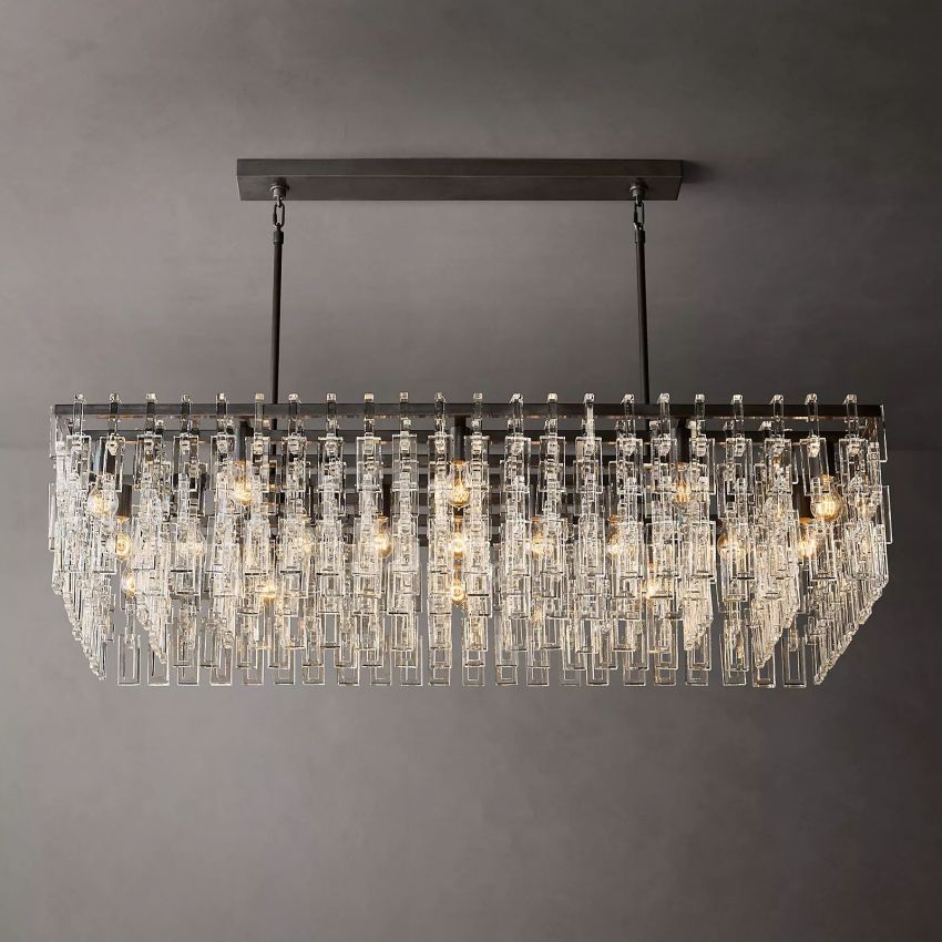 Marigan K9 Crystal Rectangular Chandelier 60"