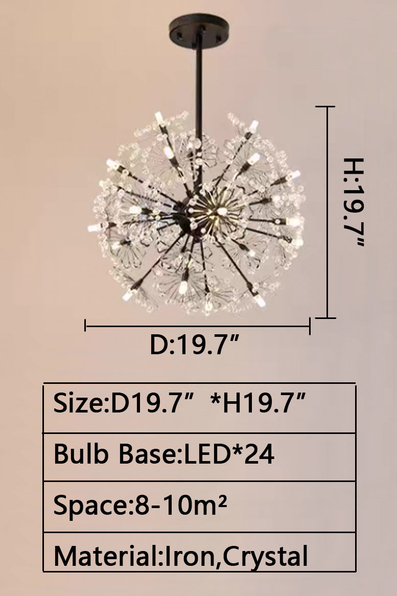 Cluster: D19..7"*H19.7"  flower, floral, pendant, iron, crystal beaded, suit, dining table, bedroom