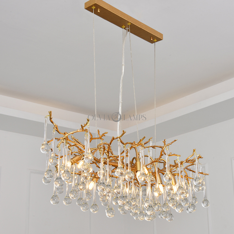 Avis Clear Crystal Branch Chandelier - Ineffable Lighting