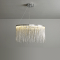 Vicky Modern Chain Tassel Round Chandelier - Ineffable Lighting