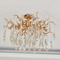 Agnes Brass Branch Crystal Ceiling Light - Ineffable Lighting