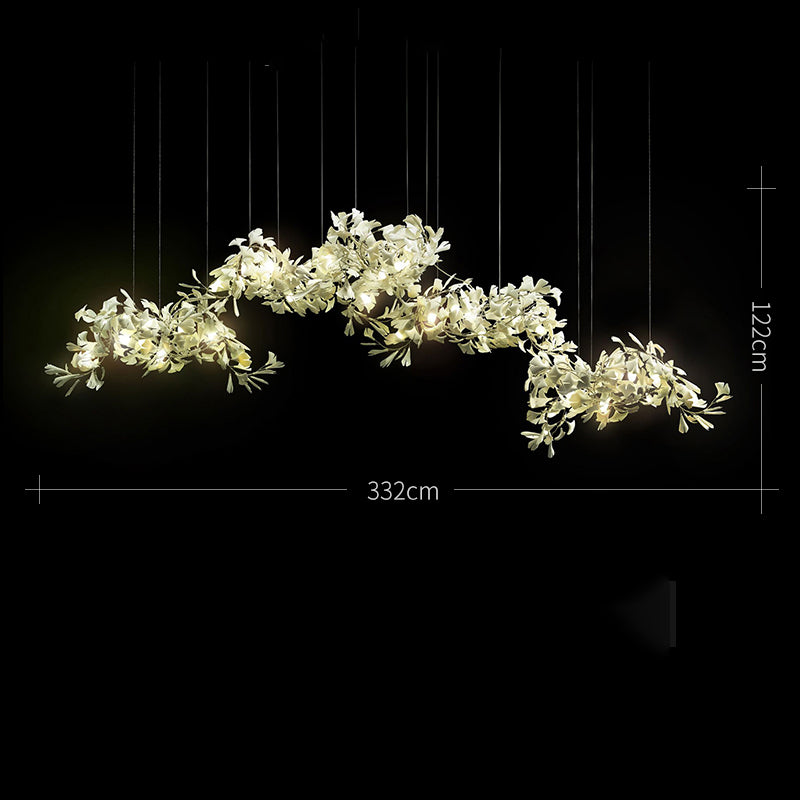 Modern Creative Ginkgo Linear Chandelier - Ineffable Lighting