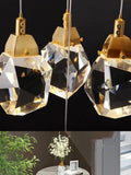 Zora Faceted Crystal Staircase Long Chandelier - Ineffable Lighting