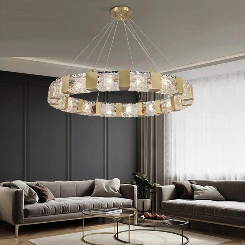 Audrey Modern Round Crystal Chandelier - Ineffable Lighting