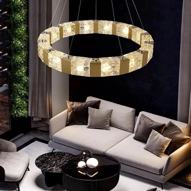 Audrey Modern Round Crystal Chandelier - Ineffable Lighting