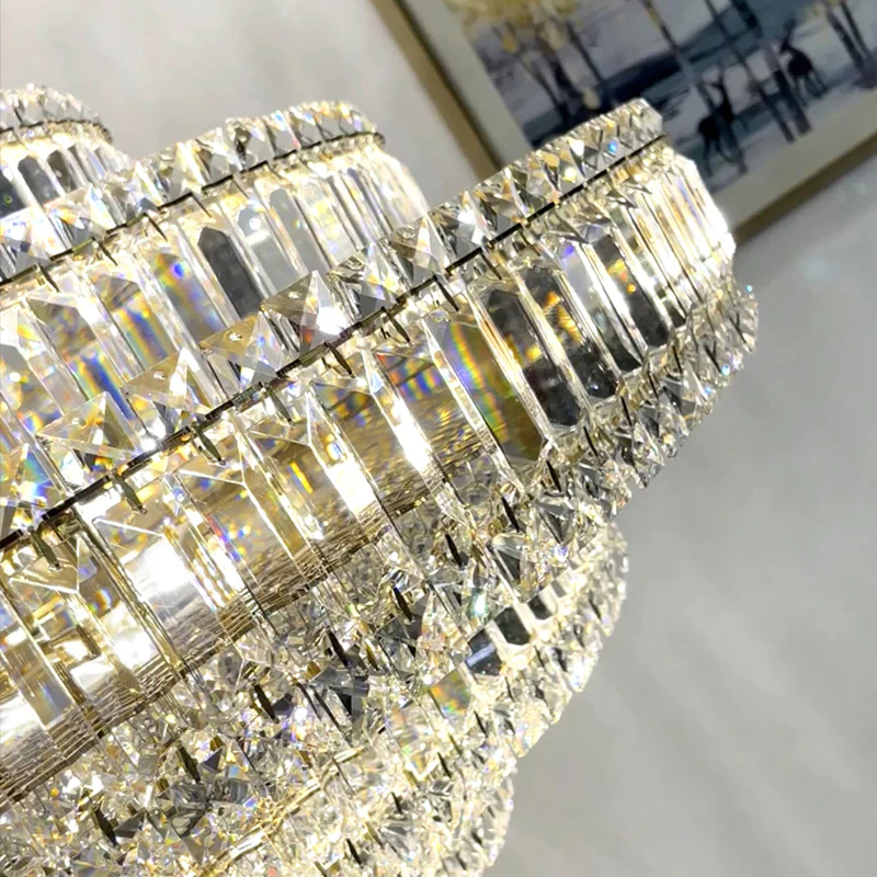 Cake Shape Luxury Crystal Chandelier - Ineffable Lighting