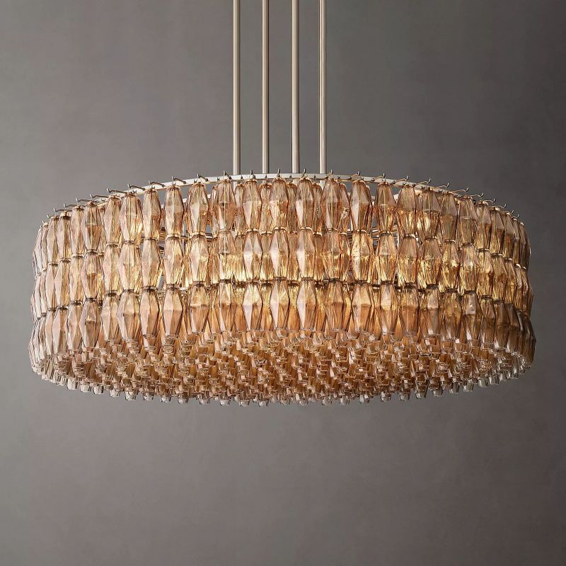 Chiaravalle Glass Tiered Round Chandelier D 62"