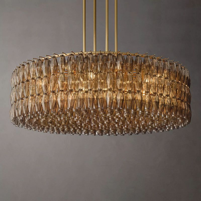 Chiaravalle Glass Tiered Round Chandelier D 62"