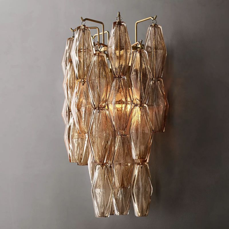 Chiaravalle Glass Tiered  Short Wall Sconce