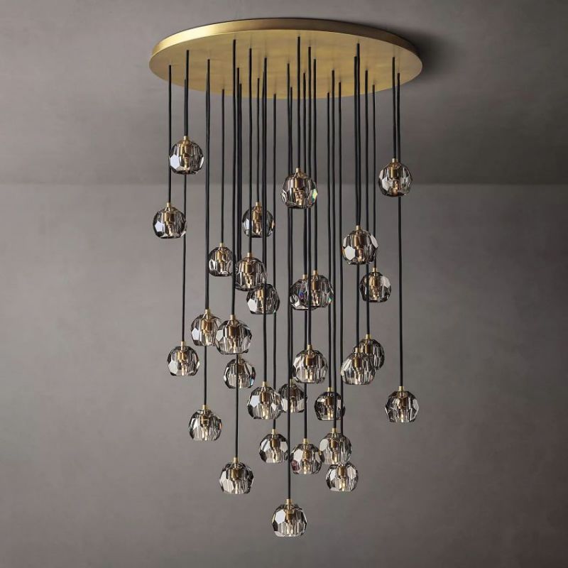 Balelly Smoke Crystal Round Chandelier 30"