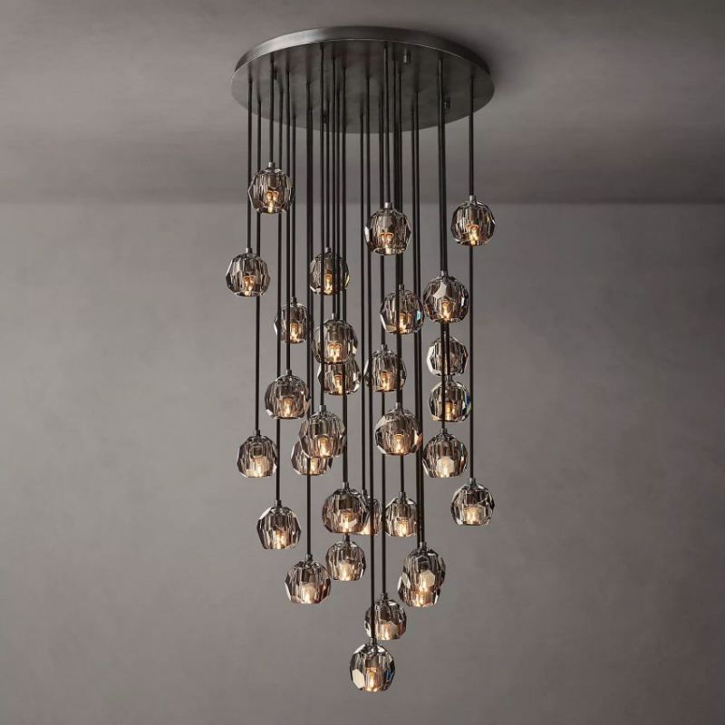 Balelly Smoke Crystal Round Chandelier 30"