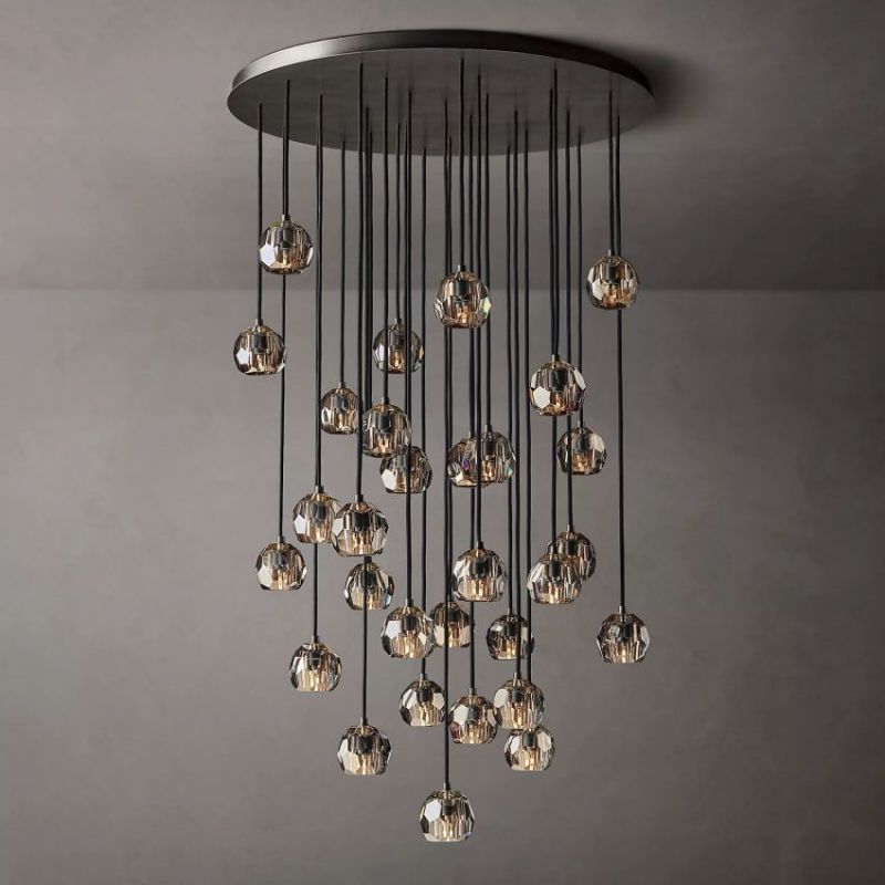 Balelly Smoke Crystal Round Chandelier 40"