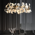 Creative Porcelain Ginkgo Leaf Round Chandelier - Ineffable Lighting