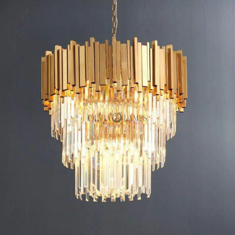 Bourbons Henri Crystal Round Chandelier