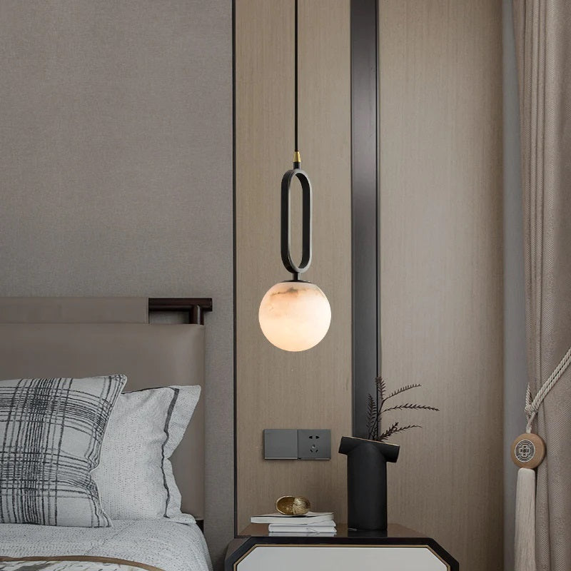 This chandelier is used in the bedroom. It has a simple and stylish design. The light is warm light, creating a warm atmosphere in the bedroom and helping you fall asleep.