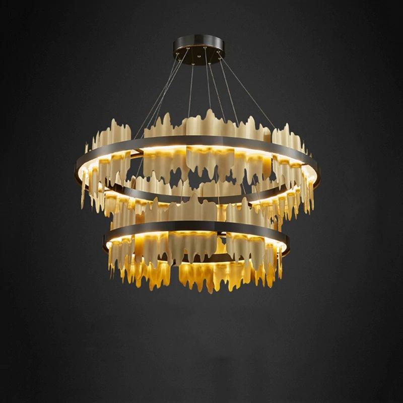 Leila Double Tiers Ring Chandelier - Ineffable Lighting