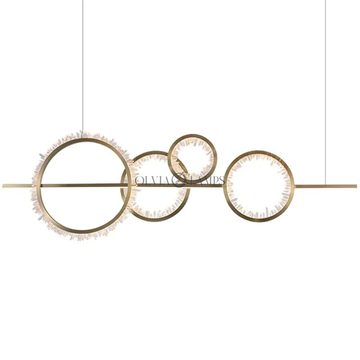 Omar Modern Rock Crystal Ring Chandelier - Ineffable Lighting