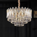 Flake Modern Three-tiered Raindrop Crystal Chandelier - Ineffable Lighting